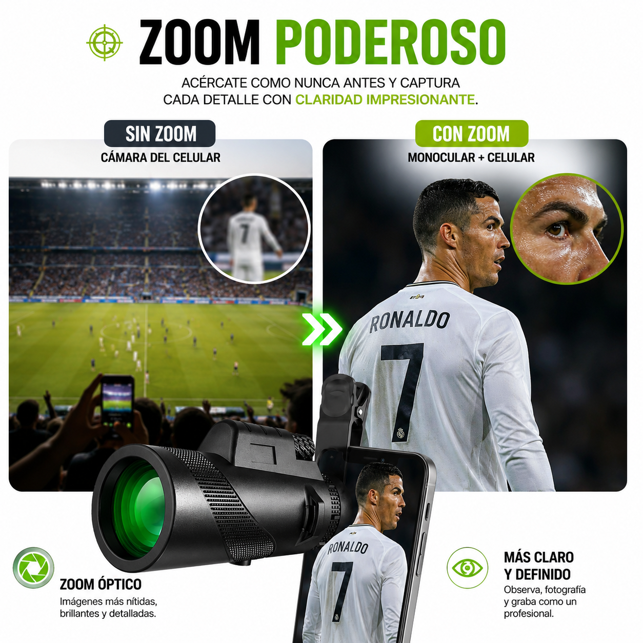 LENTE TELESCÓPICA HD + PAGO AL RECIBIR + OFERTA ESPECIAL SOLO HOY 🔥