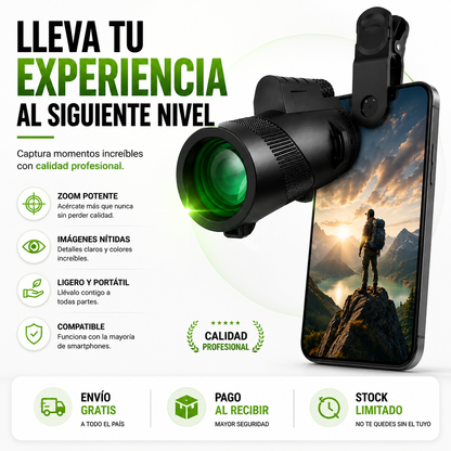 LENTE TELESCÓPICA HD + PAGO AL RECIBIR + OFERTA ESPECIAL SOLO HOY 🔥