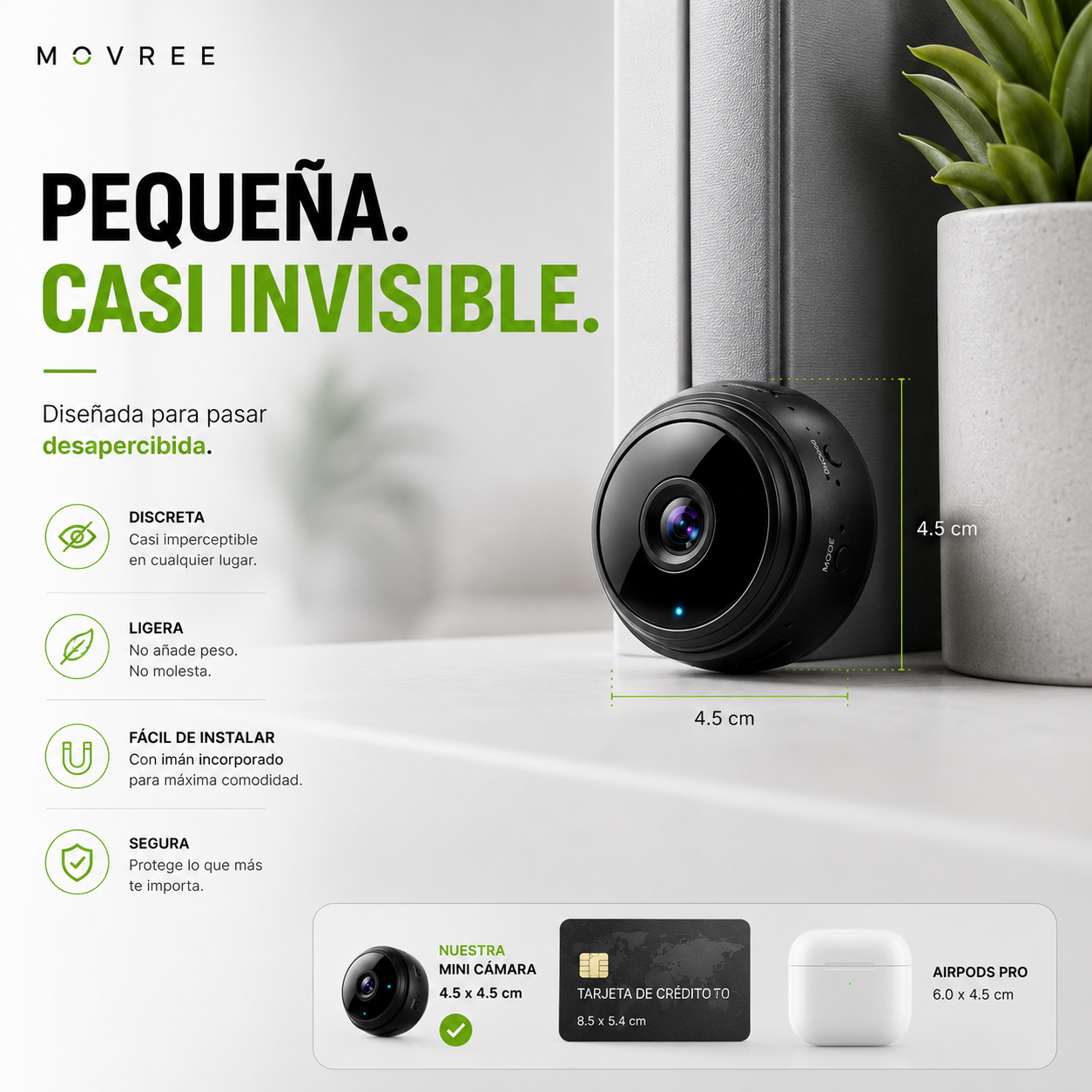 MINI CÁMARA ESPÍA + MINI GPS DE REGALO + ENVÍO GRATIS + PAGO AL RECIBIR 🔥