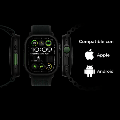 SMARTWATCH ULTRA CON 2 CORREAS INCLUIDAS + CAJA PREMIUM Y CARGADOR INALÁMBRICO ¡ENVÍO GRATIS! 🔥