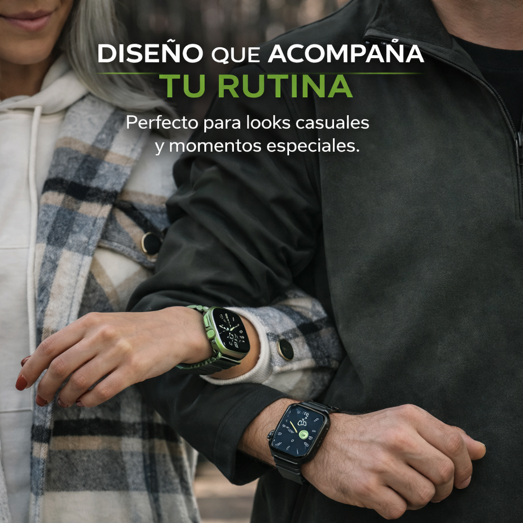SMARTWATCH ULTRA CON 2 CORREAS INCLUIDAS + CAJA PREMIUM Y CARGADOR INALÁMBRICO ¡ENVÍO GRATIS! 🔥