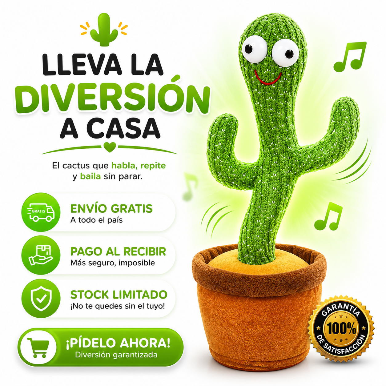 CACTUS QUE HABLA Y BAILA + ENVÍO GRATIS + PAGO AL RECIBIR + SOLO HOY 🔥