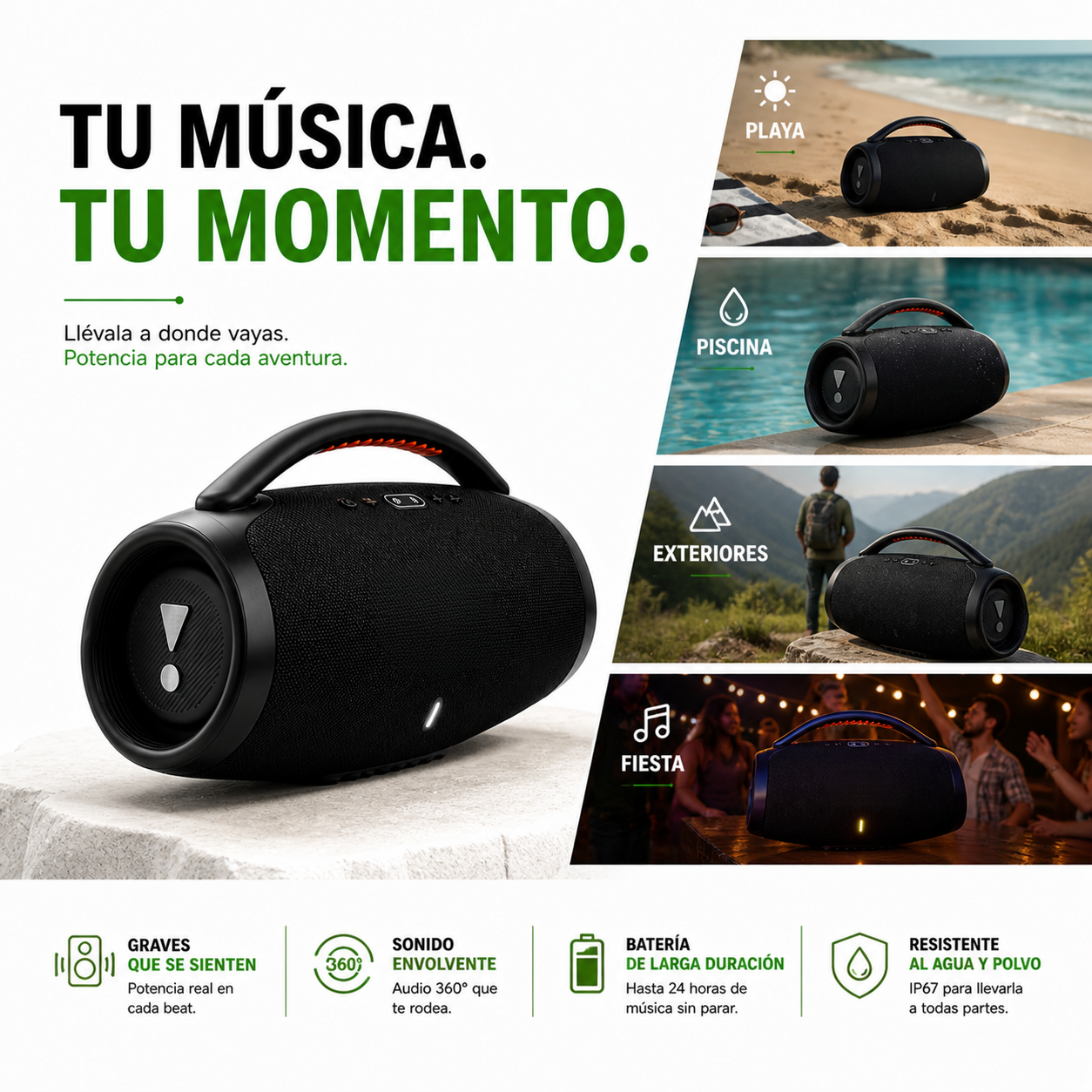 BOOMBOX 3 + ENVÍO GRATIS + PAGO AL RECIBIR + REGALO EXCLUSIVO SOLO HOY 🔥